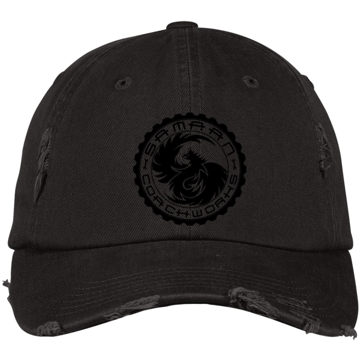 SC-BlkLg-PNG SAMAAN COACHWORKS – Embroidered Distressed Dad Cap